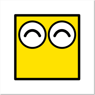 Kubi - the square emoticons - Yellow, the smiley face Posters and Art